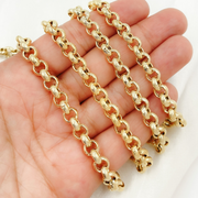 Plated 925 Sterling Silver Textured Round Link Chain